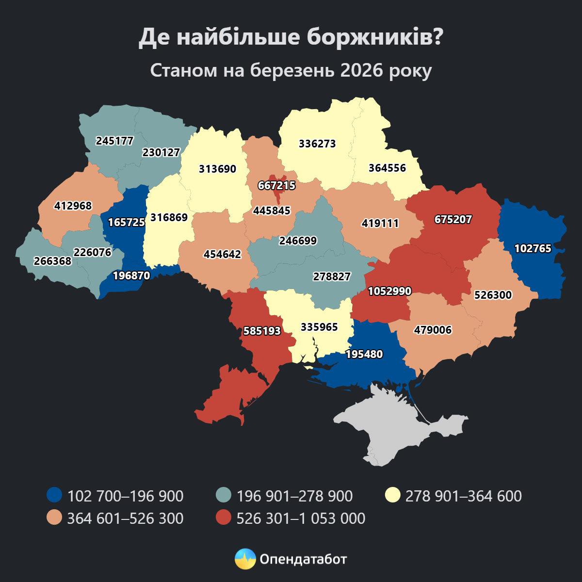 інфографіка: де найбільше боржників