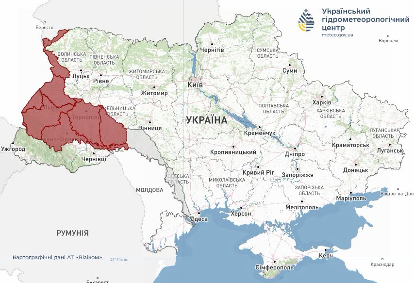 карта обміління водойм