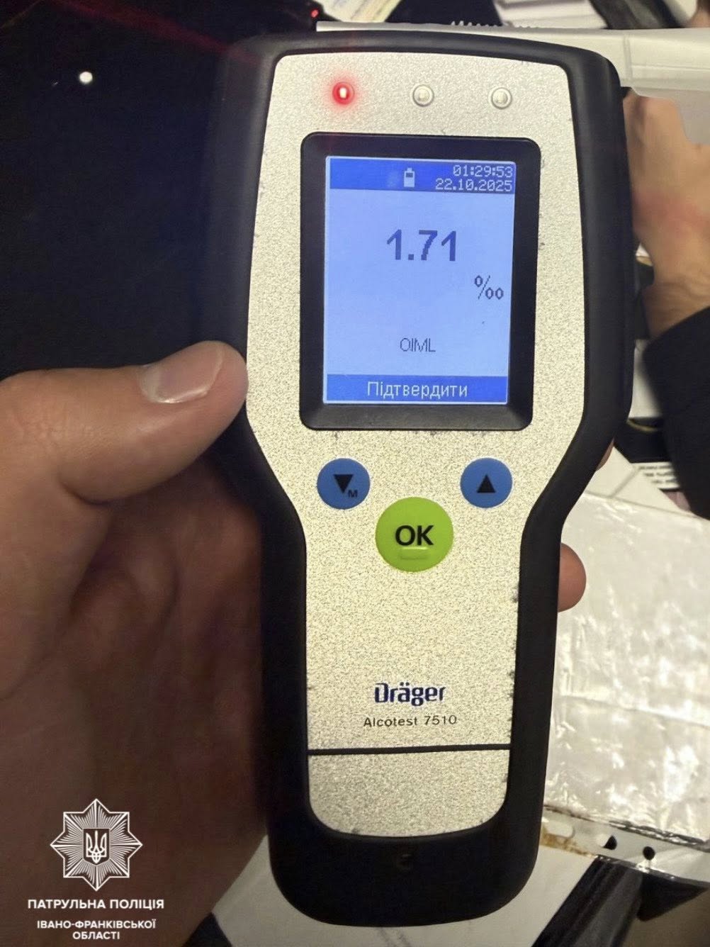 перевищені показники на приладі